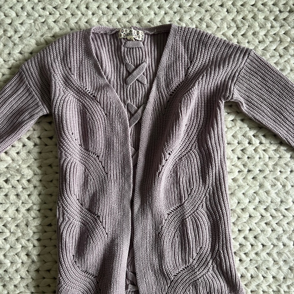 Pink Republic Lilac Open-Front Cardigan